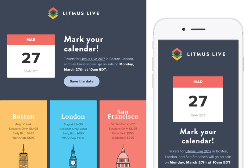 LitmusLive Save The Date Email